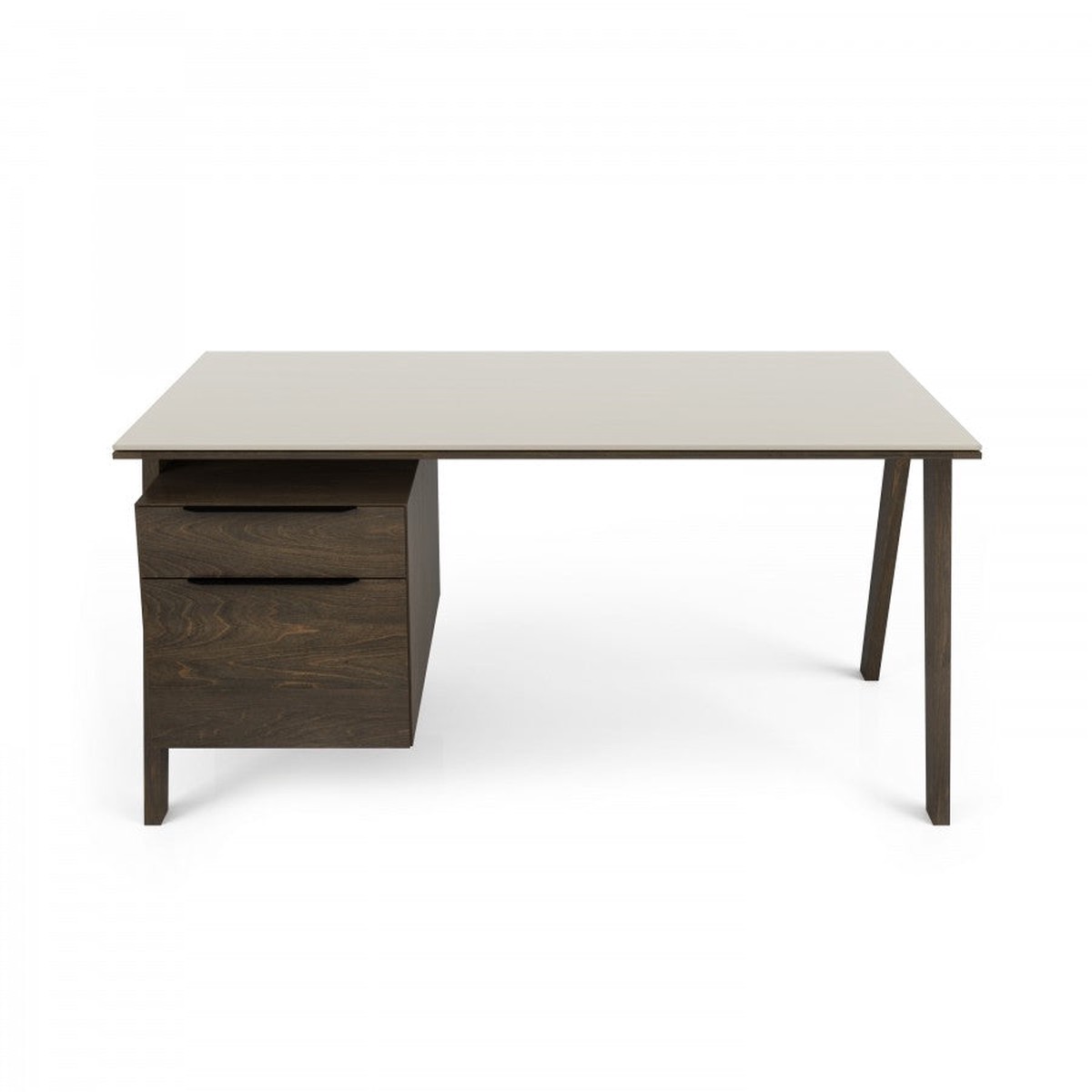 Howard Birch 2 Drawer Desk with Lacquered Glass Top (CI)