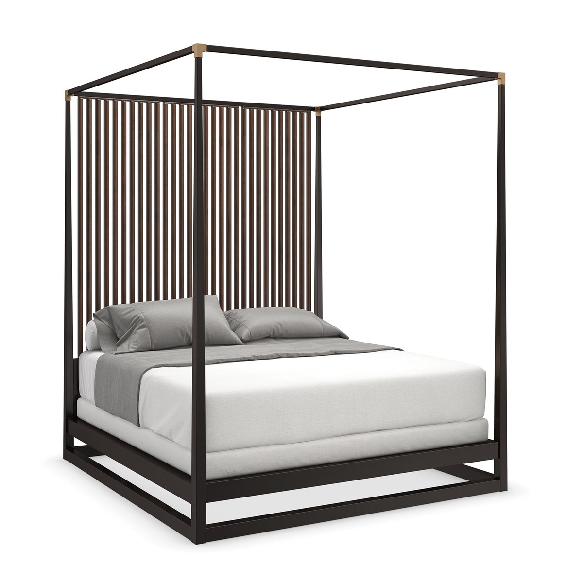Pinstripe 3 Piece Bedroom Collection - King Bed + 2x Nightstands - FLOOR MODEL SALE