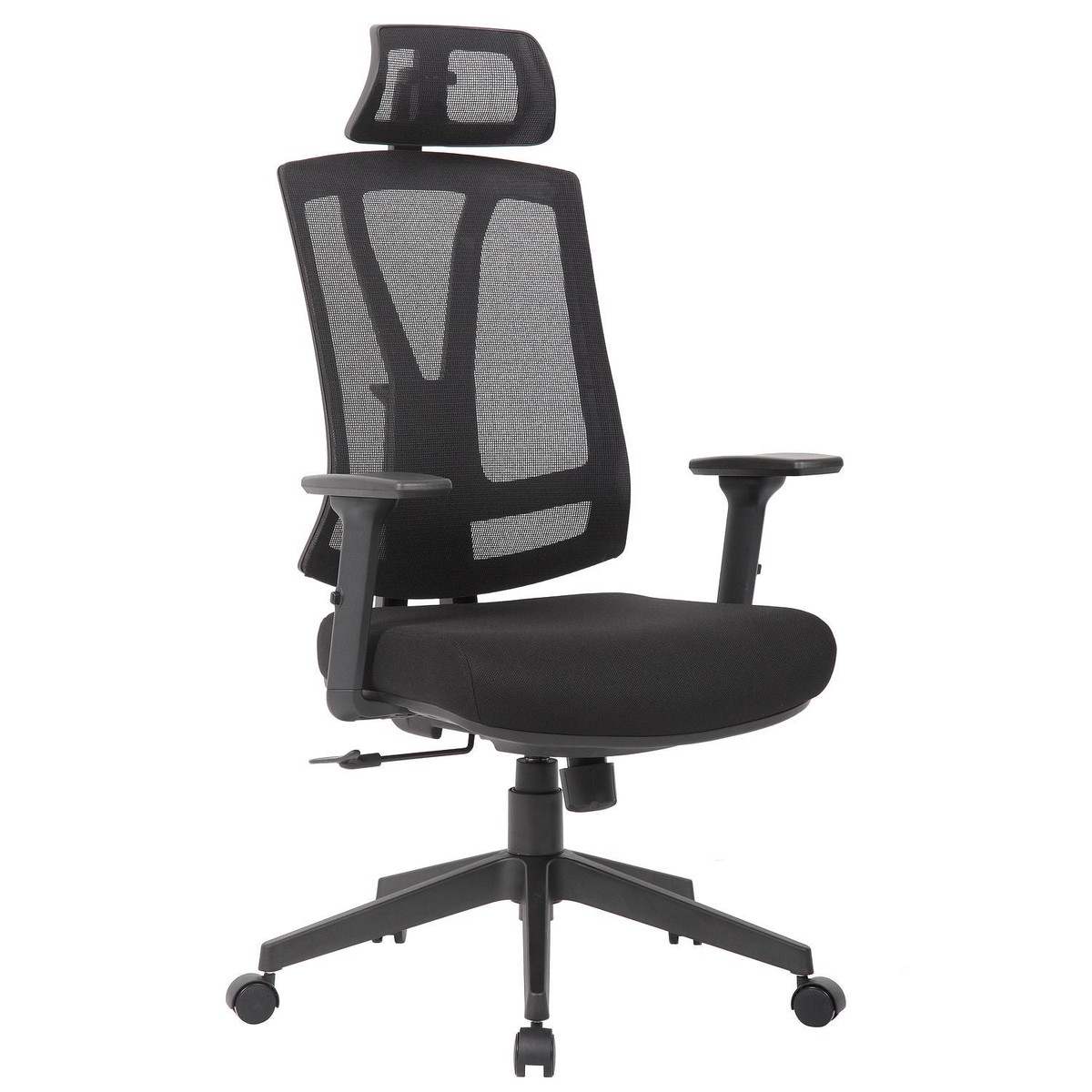Office Chair With Adjustable Headrest & Back, High Back Swivel Desk Chair - Black
