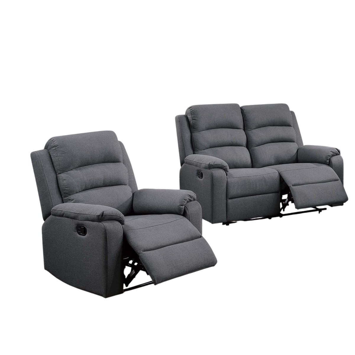2 Piece Living Room Set With Manual Reclining Loveseat And Recliner