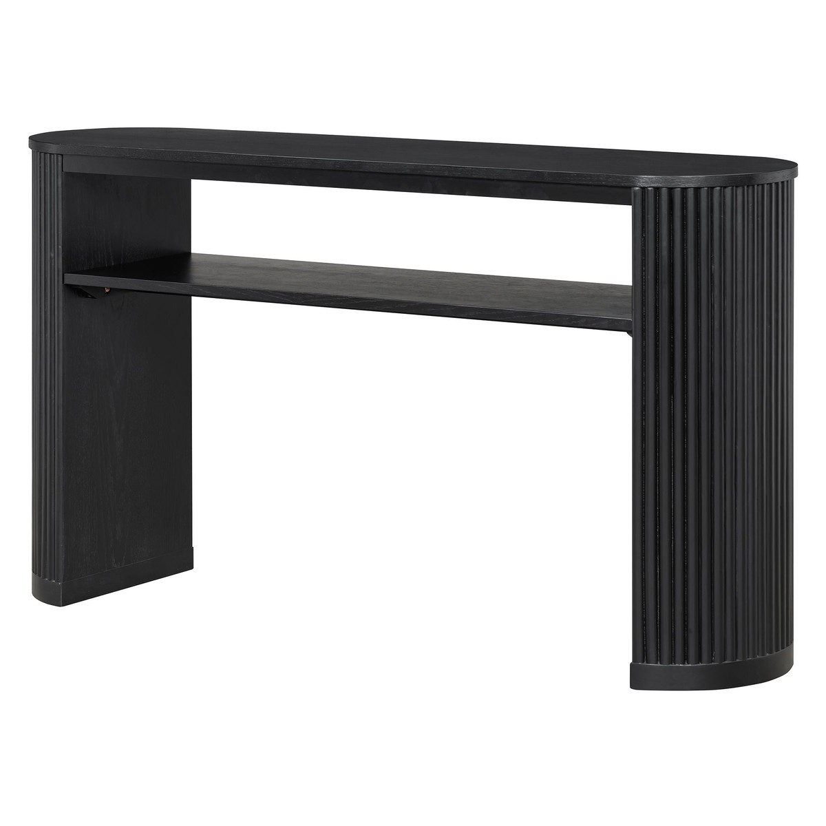 Console Table With Fluted Legs, Open Shelf
