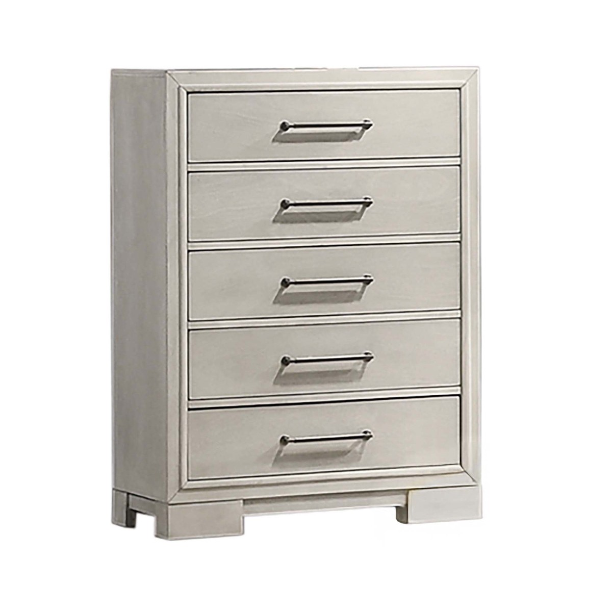 1 Piece Chest With Square Legs And Sleek Handles - Antique White