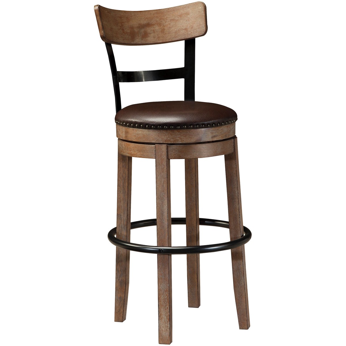 Pinnadel Upholstered Swivel Bar Stool