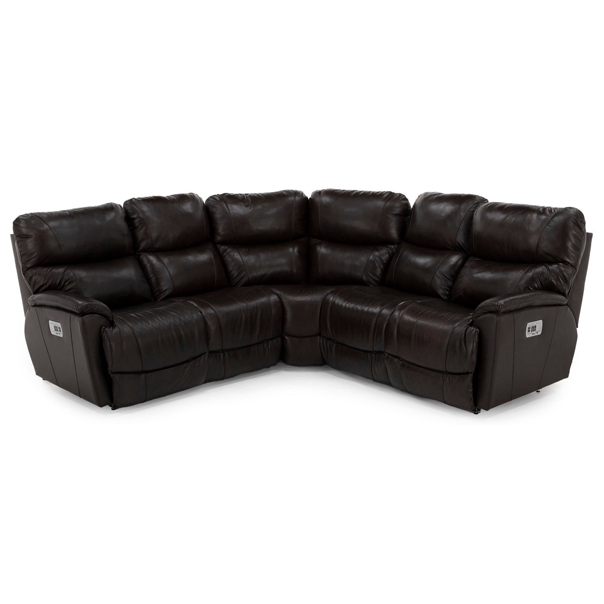 Trouper 5-Pc. Leather Fully Loaded Reclining Modular With Wireless Remotes