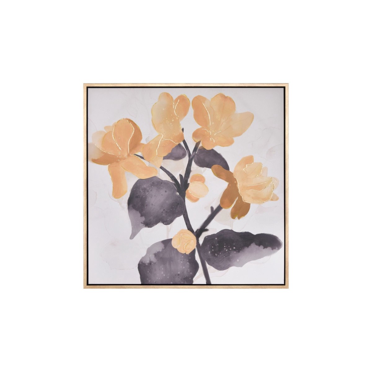 Yellow Flowers Framed Art 39"W x 39"H