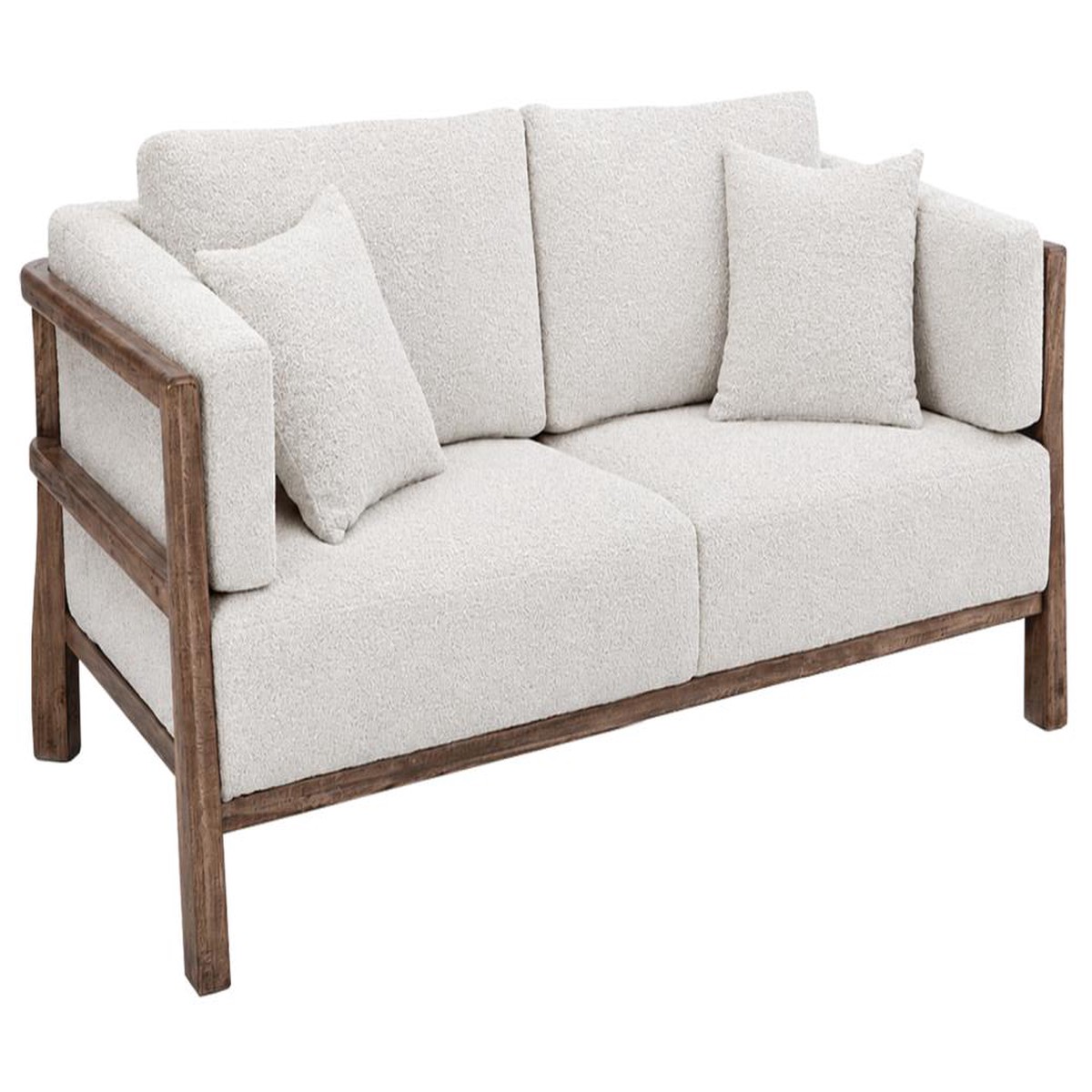 Wooden Frame Upholstered Loveseat | Elegant 2-Seater Sofa