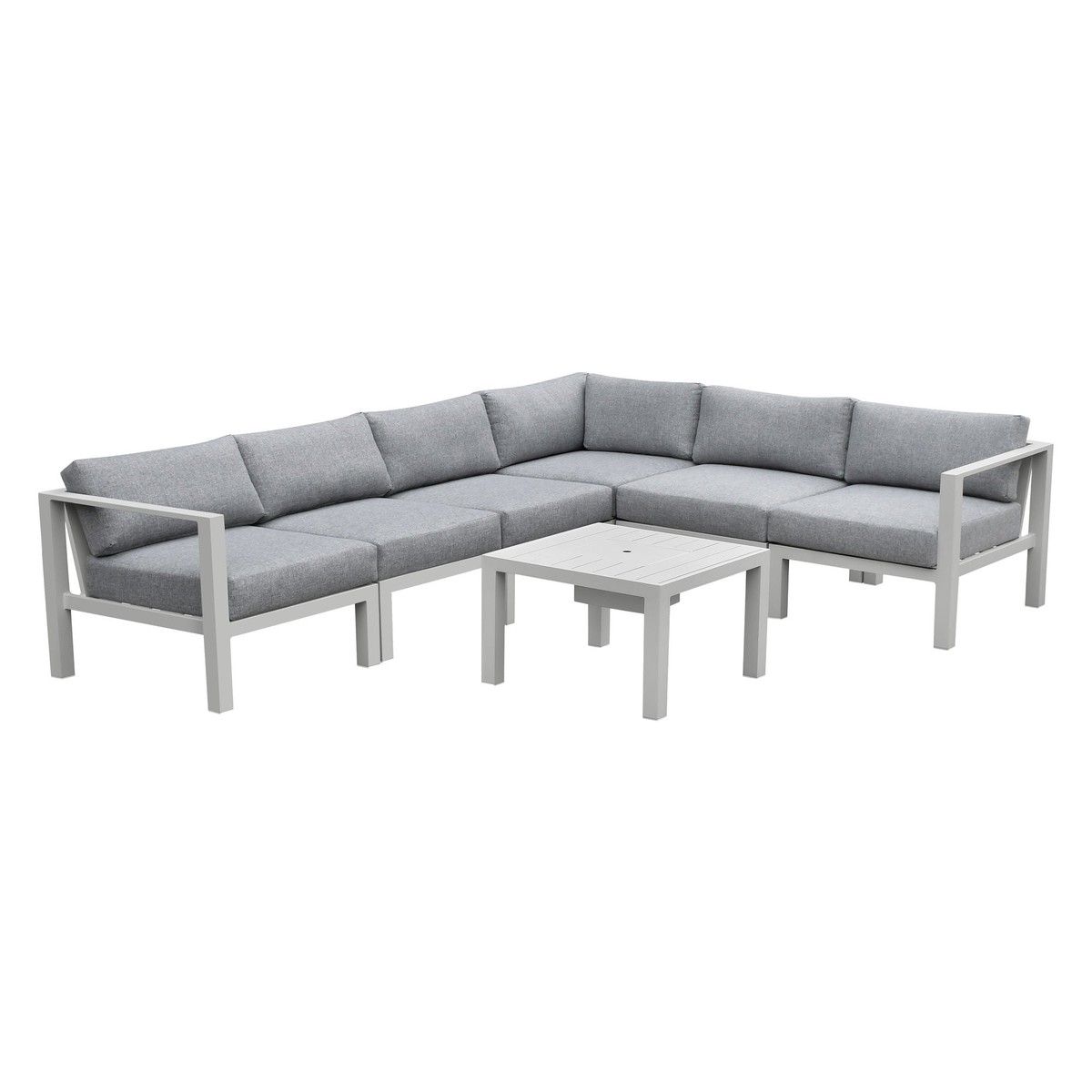 Nash - 6 Piece Outdoor Seating Sectinal And Table - Buff