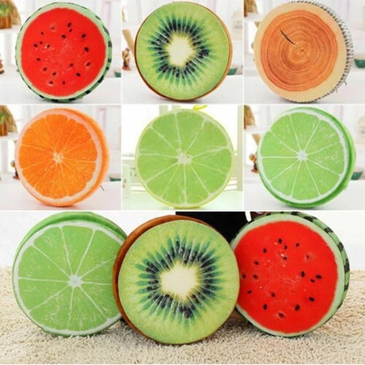 . Seat Cushion Garden Chair-Cover Floor Fruit Shape Round Outdoor Decor Beauty.